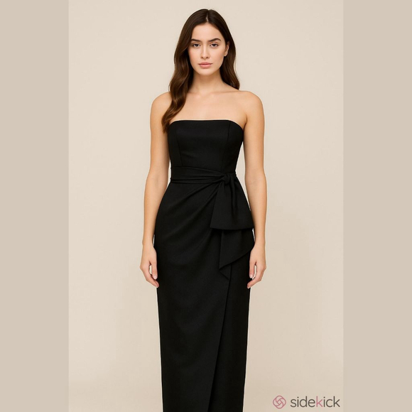 Vintage 80s Victor Costa Womens Black Formal Maxi Dress size 10 Elegant - Picture 1 of 10